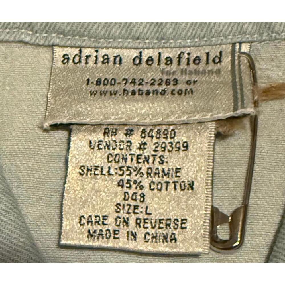Adrian Delafield Light Blue Linen Blend Embroidered Jacket Womens Large - Picture 4 of 6